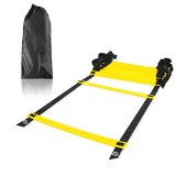 Image Durable 8-rung Agility Ladder for Soccer, Speed, Football Fitness, Feet Training & Serious Athletes (Yellow, 4-meter)