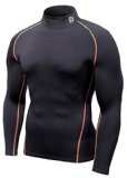 TM-T32-BO_Large j-xl Tesla Men’s Thermal Fleece Coldgear Compression Baselayer Mock Long Sleeve T Shirts T32