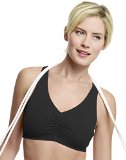 Hanes Women’s Stretch Cotton Low Imact Sports Bras – 2 Pack, White/Black, Large