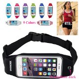 uFashion3C Universal Running Waist Fanny Pack Belt Pouch Case for iPhone 6, 6S, 6 Plus, 6S Plus, Samsung Galaxy S5, S6, Note 4, 5, LG G3, G4 with OtterBox / LifeProof Waterproof Case (Black)
