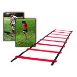 CAMTOA 9-rung Agility Ladder Speed ladder Training ladder for Soccer, Speed, Football Fitness Feet Training with Free Carry Bag Red