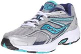 Saucony Women’s Cohesion 9 Running Shoe, Silver/Navy/Teal, 8.5 M US