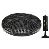 Waccess 13″ Athletic Inflatable Twist Massage Balance Stability Fitness Cushion Disc to Improve Balance & Flexibility. (Black)