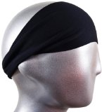 Bondi Band Solid Moisture Wicking Headband, Black, One Size