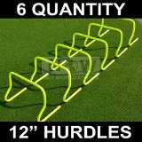 12″ SPEED HURDLES [6 Qty] – Football/Soccer/Multi Sport Speed Training (1. 12″ Hurdles (pack of 6))